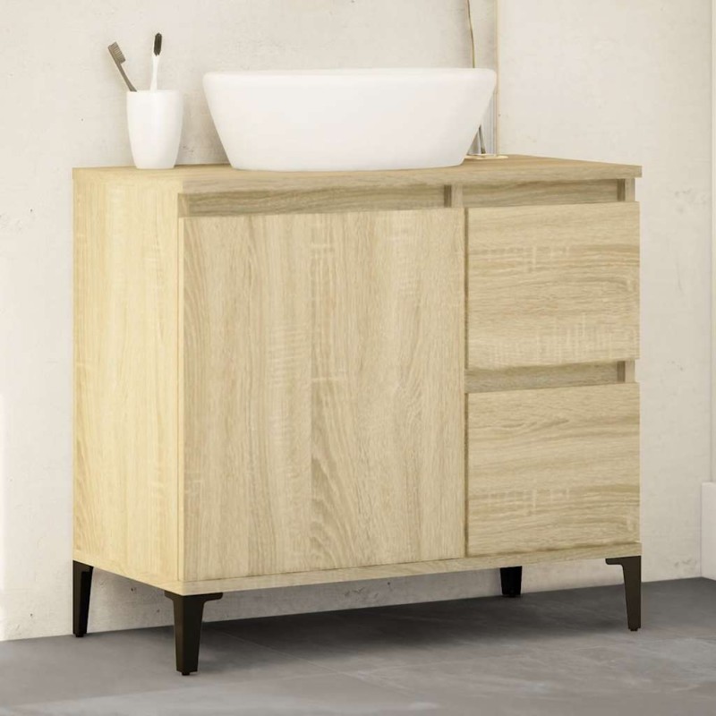 vidaXL Badschrank Sonoma-Eiche 65x33x60 cm Holzwerkstoff vidaXL Badschrank Sonoma-Eiche 65x33x60 cm Holzwerkstoff