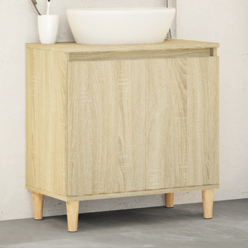 vidaXL Waschbeckenunterschrank Sonoma-Eiche 58x33x60 cm Holzwerkstoff vidaXL Waschbeckenunterschrank Sonoma-Eiche 58x33x60 cm Holzwerkstoff