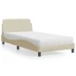 vidaXL Bett mit Matratze Creme 100x200 cm Stoff vidaXL Bett mit Matratze Creme 100x200 cm Stoff