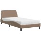 vidaXL Bett mit Matratze Cappuccino-Braun 100x200 cm Kunstleder vidaXL Bett mit Matratze Cappuccino-Braun 100x200 cm Kunstleder
