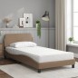 vidaXL Bett mit Matratze Cappuccino-Braun 100x200 cm Kunstleder vidaXL Bett mit Matratze Cappuccino-Braun 100x200 cm Kunstleder