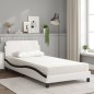 vidaXL Bett mit Matratze Weiß und Schwarz 100x200 cm Kunstleder vidaXL Bett mit Matratze Weiß und Schwarz 100x200 cm Kunstleder