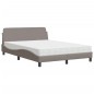 vidaXL Bett mit Matratze Taupe 120x200 cm Stoff vidaXL Bett mit Matratze Taupe 120x200 cm Stoff