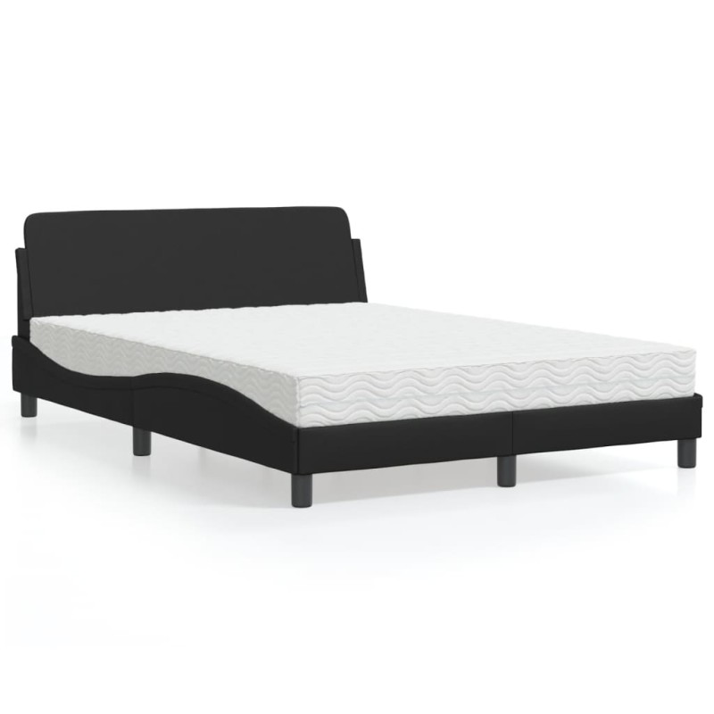 vidaXL Bett mit Matratze Schwarz 120x200 cm Kunstleder vidaXL Bett mit Matratze Schwarz 120x200 cm Kunstleder