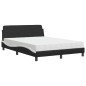 vidaXL Bett mit Matratze Schwarz und Weiß 120x200 cm Kunstleder vidaXL Bett mit Matratze Schwarz und Weiß 120x200 cm Kunstleder