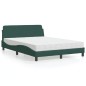 vidaXL Bett mit Matratze Dunkelgrün 140x190 cm Samt vidaXL Bett mit Matratze Dunkelgrün 140x190 cm Samt