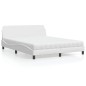 vidaXL Bett mit Matratze Weiß 160x200 cm Kunstleder vidaXL Bett mit Matratze Weiß 160x200 cm Kunstleder