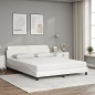 vidaXL Bett mit Matratze Weiß 160x200 cm Kunstleder vidaXL Bett mit Matratze Weiß 160x200 cm Kunstleder
