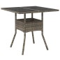 vidaXL 3-tlg. Garten-Essgruppe mit Kissen Grau Poly Rattan und Glas vidaXL 3-tlg. Garten-Essgruppe mit Kissen Grau Poly Rattan und Glas