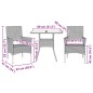 vidaXL 3-tlg. Garten-Essgruppe mit Kissen Grau Poly Rattan und Glas vidaXL 3-tlg. Garten-Essgruppe mit Kissen Grau Poly Rattan und Glas