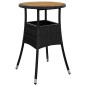 vidaXL 5-tlg. Garten-Essgruppe mit Kissen Schwarz Poly Rattan Akazie vidaXL 5-tlg. Garten-Essgruppe mit Kissen Schwarz Poly Rattan Akazie