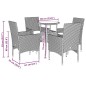 vidaXL 5-tlg. Garten-Essgruppe mit Kissen Schwarz Poly Rattan Akazie vidaXL 5-tlg. Garten-Essgruppe mit Kissen Schwarz Poly Rattan Akazie