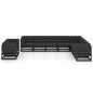 10-tlg. Garten-Lounge-Set mit Kissen Schwarz Kiefer Massivholz 10-tlg. Garten-Lounge-Set mit Kissen Schwarz Kiefer Massivholz