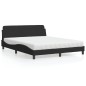 vidaXL Bett mit Matratze Schwarz 160x200 cm Samt