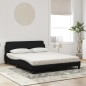 vidaXL Bett mit Matratze Schwarz 160x200 cm Samt