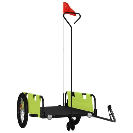 vidaXL Fahrradanhänger Grün und Schwarz Oxford-Gewebe & Eisen