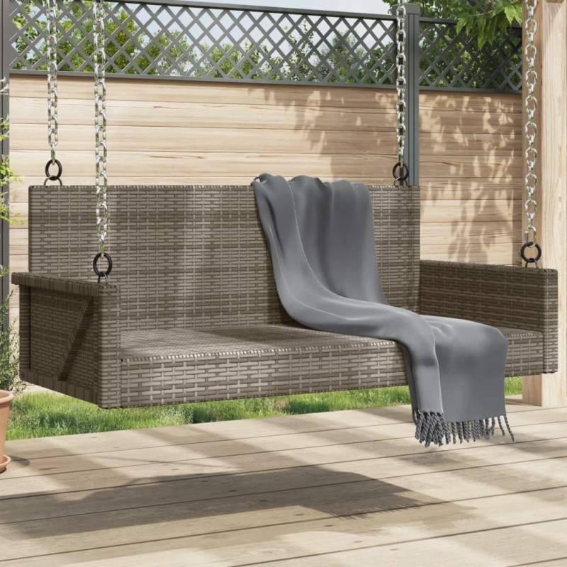 vidaXL Hängebank Grau 119x56x48 cm Poly Rattan vidaXL Hängebank Grau 119x56x48 cm Poly Rattan