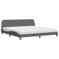 vidaXL Bett mit Matratze Dunkelgrau 200x200 cm Stoff vidaXL Bett mit Matratze Dunkelgrau 200x200 cm Stoff