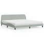 vidaXL Bett mit Matratze Hellgrau 200x200 cm Samt vidaXL Bett mit Matratze Hellgrau 200x200 cm Samt