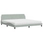 vidaXL Bett mit Matratze Hellgrau 200x200 cm Samt vidaXL Bett mit Matratze Hellgrau 200x200 cm Samt