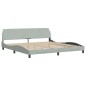 vidaXL Bett mit Matratze Hellgrau 200x200 cm Samt vidaXL Bett mit Matratze Hellgrau 200x200 cm Samt