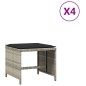 vidaXL Gartenhocker mit Kissen 4 Stk. Hellgrau 40x40x35 cm Poly Rattan vidaXL Gartenhocker mit Kissen 4 Stk. Hellgrau 40x40x35 cm Poly Rattan