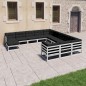 vidaXL 12-tlg. Garten-Lounge-Set mit Kissen Weiß Massivholz Kiefer vidaXL 12-tlg. Garten-Lounge-Set mit Kissen Weiß Massivholz Kiefer