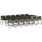 vidaXL 13-tlg. Garten-Essgruppe mit Kissen Grau Poly Rattan vidaXL 13-tlg. Garten-Essgruppe mit Kissen Grau Poly Rattan