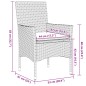vidaXL 3-tlg. Bistro-Set mit Kissen Grau Poly Rattan und Glas vidaXL 3-tlg. Bistro-Set mit Kissen Grau Poly Rattan und Glas