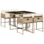 vidaXL 5-tlg. Garten-Essgruppe mit Kissen Beige Poly Rattan vidaXL 5-tlg. Garten-Essgruppe mit Kissen Beige Poly Rattan