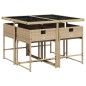 vidaXL 5-tlg. Garten-Essgruppe mit Kissen Beige Poly Rattan vidaXL 5-tlg. Garten-Essgruppe mit Kissen Beige Poly Rattan