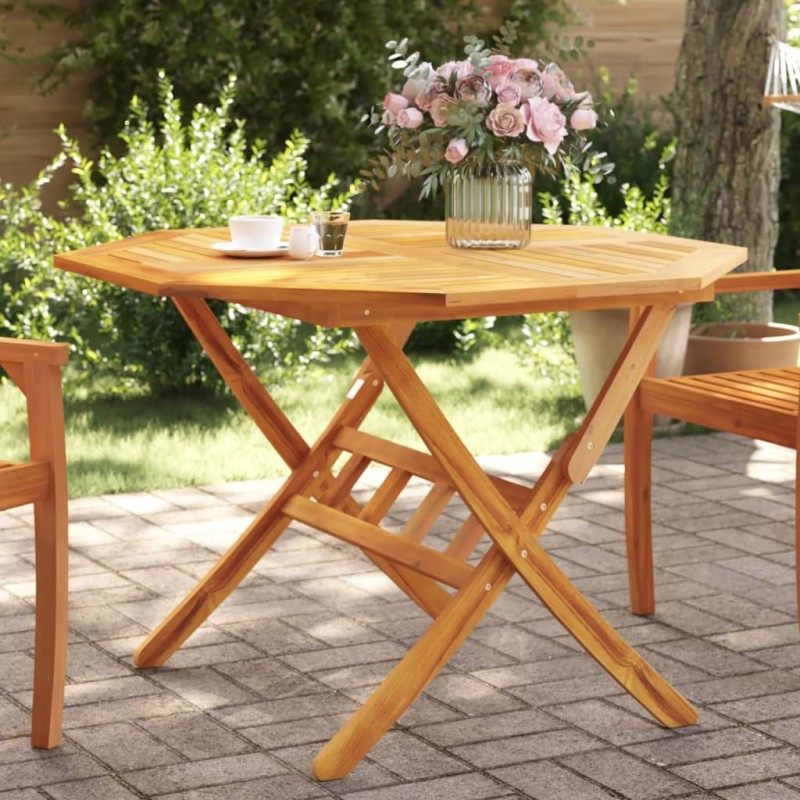 vidaXL Gartentisch Klappbar Ø110x75 cm Massivholz Akazie vidaXL Gartentisch Klappbar Ø110x75 cm Massivholz Akazie