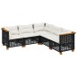vidaXL 5-tlg. Garten-Sofagarnitur mit Kissen Schwarz Poly Rattan vidaXL 5-tlg. Garten-Sofagarnitur mit Kissen Schwarz Poly Rattan