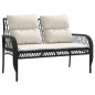 vidaXL 4-tlg. Garten-Sofagarnitur mit Kissen Schwarz Poly Rattan vidaXL 4-tlg. Garten-Sofagarnitur mit Kissen Schwarz Poly Rattan