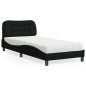 vidaXL Bett mit Matratze Schwarz 90x200 cm Stoff vidaXL Bett mit Matratze Schwarz 90x200 cm Stoff