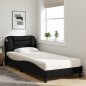 vidaXL Bett mit Matratze Schwarz 90x200 cm Stoff vidaXL Bett mit Matratze Schwarz 90x200 cm Stoff