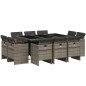 vidaXL 11-tlg. Garten-Essgruppe mit Kissen Grau Poly Rattan vidaXL 11-tlg. Garten-Essgruppe mit Kissen Grau Poly Rattan