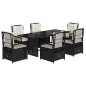 vidaXL 7-tlg. Garten-Essgruppe mit Kissen Schwarz Poly Rattan vidaXL 7-tlg. Garten-Essgruppe mit Kissen Schwarz Poly Rattan