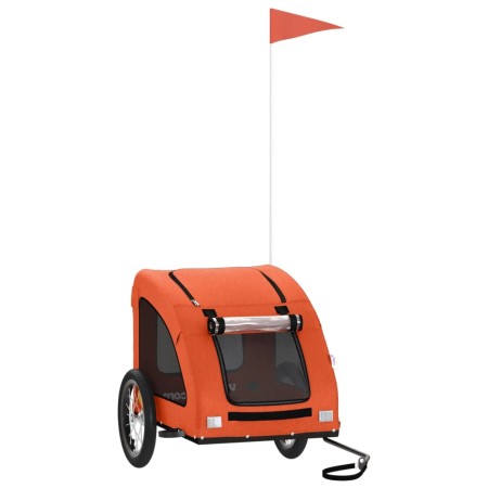 vidaXL Fahrradanhänger für Hunde Orange Oxford-Gewebe und Eisen