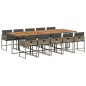 vidaXL 11-tlg. Garten-Essgruppe mit Kissen Grau Poly Rattan vidaXL 11-tlg. Garten-Essgruppe mit Kissen Grau Poly Rattan