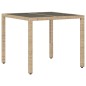 vidaXL 5-tlg. Garten-Essgruppe mit Kissen Beige Poly Rattan und Glas vidaXL 5-tlg. Garten-Essgruppe mit Kissen Beige Poly Rattan und Glas