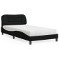 vidaXL Bett mit Matratze Schwarz 100x200 cm Stoff vidaXL Bett mit Matratze Schwarz 100x200 cm Stoff