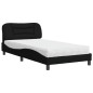 vidaXL Bett mit Matratze Schwarz 100x200 cm Stoff vidaXL Bett mit Matratze Schwarz 100x200 cm Stoff