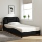 vidaXL Bett mit Matratze Schwarz 100x200 cm Stoff vidaXL Bett mit Matratze Schwarz 100x200 cm Stoff