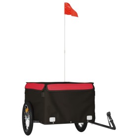 vidaXL Fahrradanhänger Schwarz und Rot 45 kg Eisen