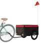 vidaXL Fahrradanhänger Schwarz und Rot 45 kg Eisen vidaXL Fahrradanhänger Schwarz und Rot 45 kg Eisen