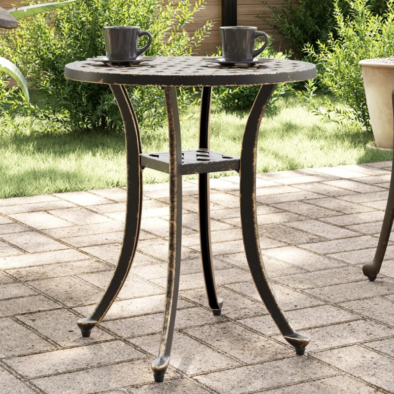 vidaXL Gartentisch Bronzen Ø48x53 cm Aluminiumguss vidaXL Gartentisch Bronzen Ø48x53 cm Aluminiumguss