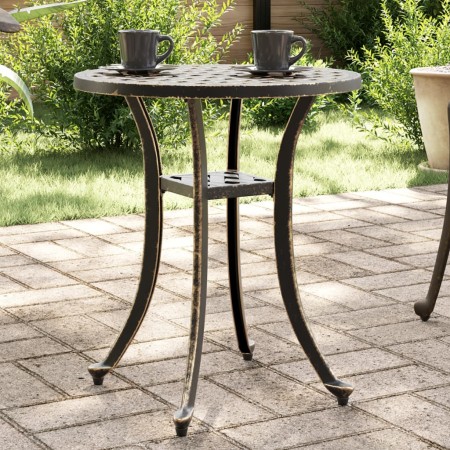 vidaXL Gartentisch Bronzen Ø48x53 cm Aluminiumguss