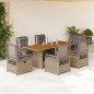 vidaXL 7-tlg. Garten-Essgruppe mit Kissen Beige Poly Rattan vidaXL 7-tlg. Garten-Essgruppe mit Kissen Beige Poly Rattan