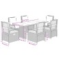 vidaXL 7-tlg. Garten-Essgruppe mit Kissen Beige Poly Rattan vidaXL 7-tlg. Garten-Essgruppe mit Kissen Beige Poly Rattan